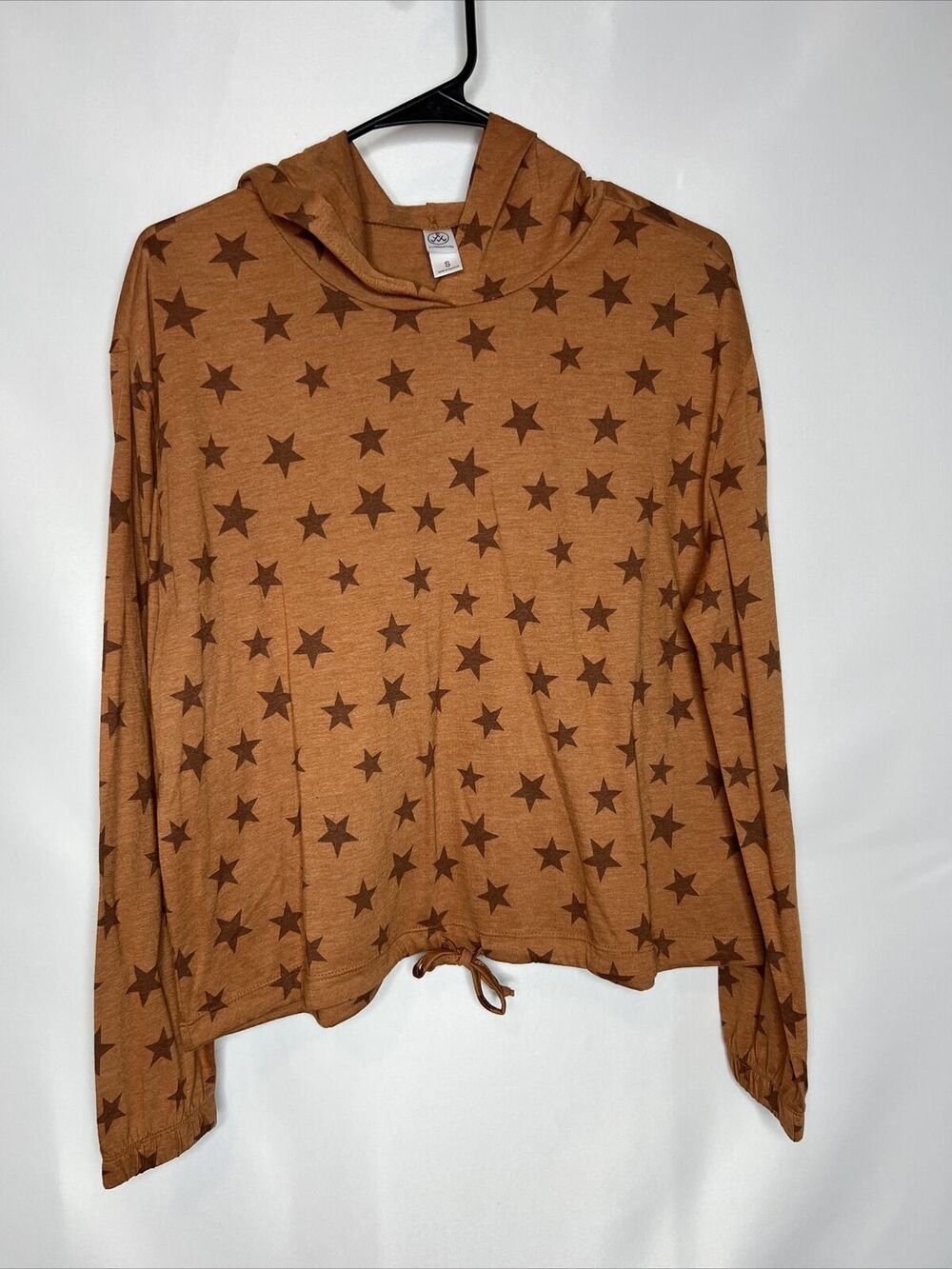 Alternative Hoodie Womens Small Drawstring Waist Crop Lounge Shirt Stars